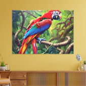 Afdrukken oerwoud Parrot Canvas (Insitu (Woonkamer))