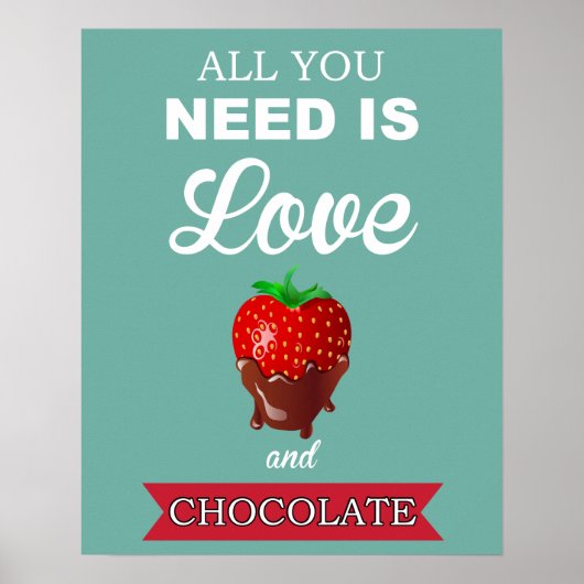 Afdrukken of posters van liefde en chocolade (Voorkant)