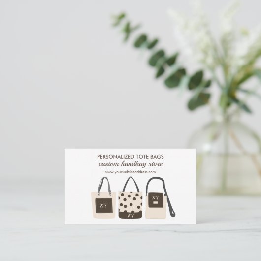 Afdrukken op aanvraag Monogram Canvas tassen Visitekaartje (Staand voorkant)