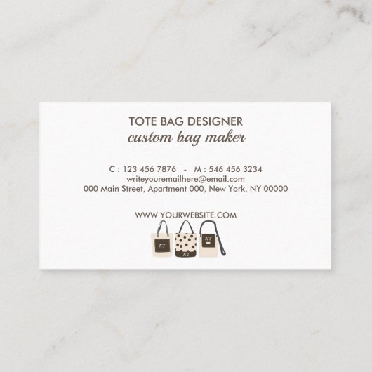 Afdrukken op aanvraag Monogram Canvas tassen Visitekaartje (Achterkant)