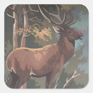 Afdrukken op elandnummer vierkante sticker