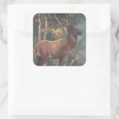 Afdrukken op elandnummer vierkante sticker (Tas)