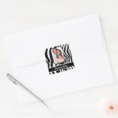 Afdrukken op maat van zwart-wit zebra vierkante sticker (Envelop)