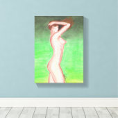 Afdrukken op Toile (pastel gras) - 20x28x1,91cm (Insitu (Houten vloer))