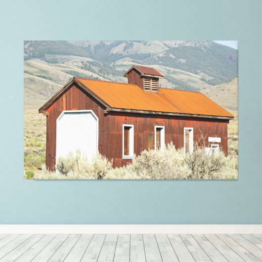 Afdrukken oude Rustic Locomotive Engine House (Insitu (Houten vloer))