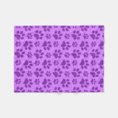 Afdrukken paarse hondenpootjes fleece deken (Voorkant (Horizontaal))