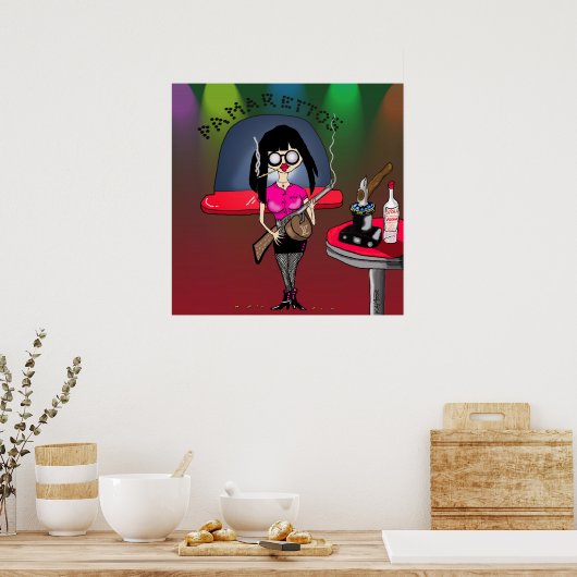 Afdrukken "Pam-Pam La Rue" - Door Kev Moore Poster (Keuken)