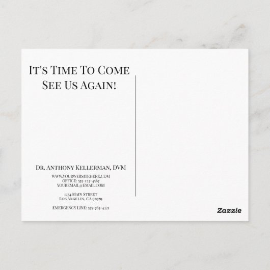 Afdrukken Paw Briefkaart (Achterkant)