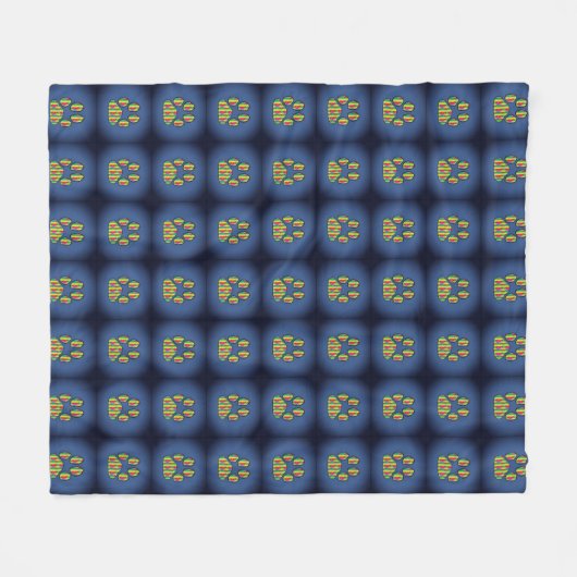 Afdrukken Paw Fleece Deken (Voorkant (Horizontaal))