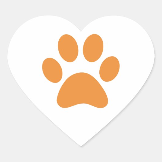 Afdrukken Paw Hart Sticker (Voorkant)