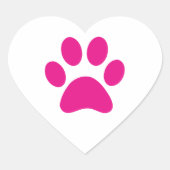 Afdrukken Paw Hart Sticker (Voorkant)