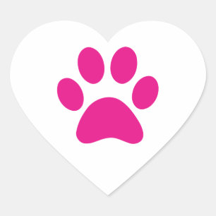 Afdrukken Paw Hart Sticker