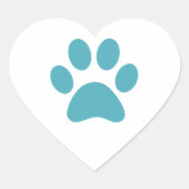 Afdrukken Paw Hart Sticker (Voorkant)