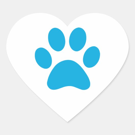 Afdrukken Paw Hart Sticker (Voorkant)