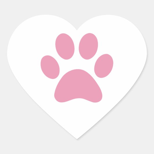 Afdrukken Paw Hart Sticker (Voorkant)
