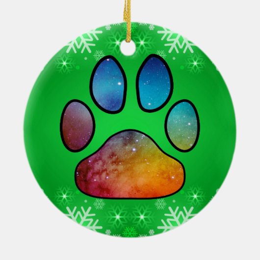 Afdrukken Paw Keramisch Ornament (Achterkant)