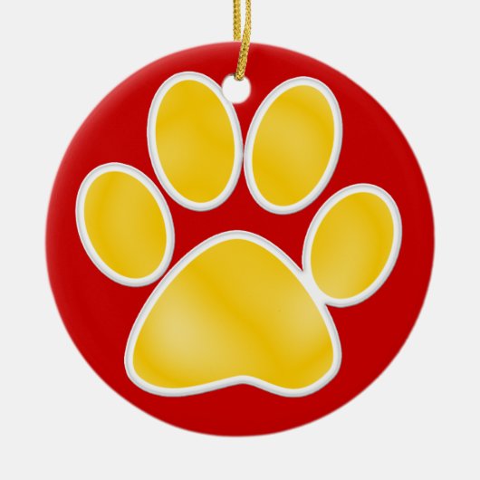 Afdrukken Paw Keramisch Ornament (Voorkant)