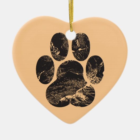 Afdrukken Paw Keramisch Ornament (Voorkant)