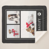 Afdrukken Paw | Multifoto Pet Dog of Puppy Sherpa Deken (Voorkant (horizontaal))