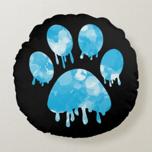 Afdrukken Paw Rond Kussen