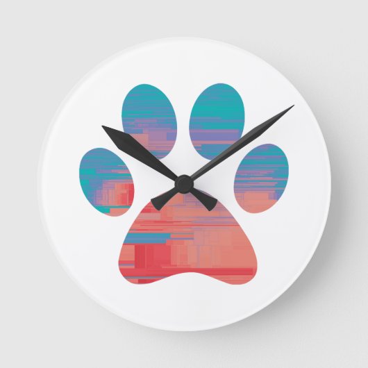 Afdrukken Paw Ronde Klok (Voorkant)