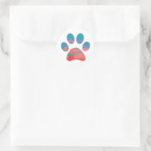 Afdrukken Paw Ronde Sticker (Tas)