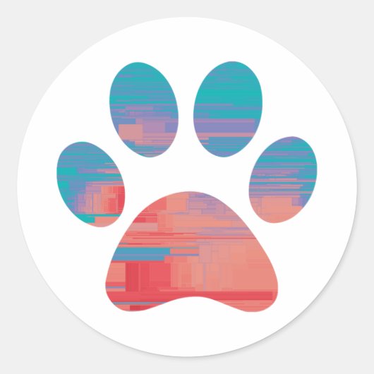 Afdrukken Paw Ronde Sticker (Voorkant)