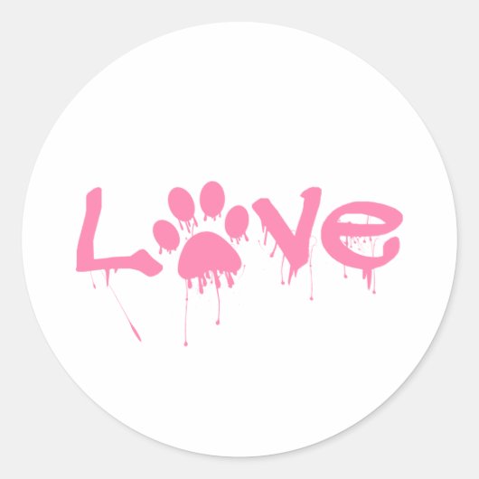Afdrukken Paw Ronde Sticker (Voorkant)
