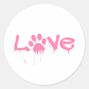 Afdrukken Paw Ronde Sticker