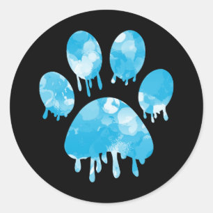 Afdrukken Paw Ronde Sticker
