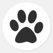 Afdrukken Paw Ronde Sticker (Voorkant)