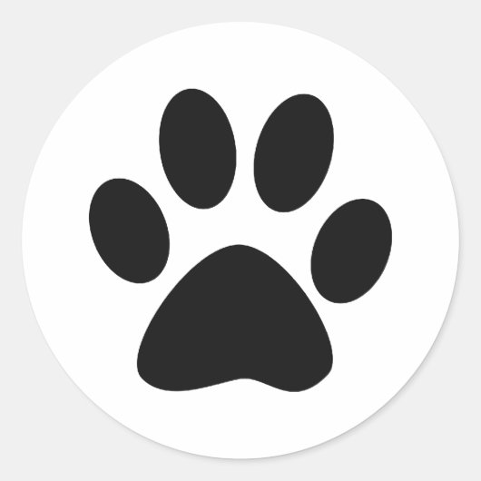 Afdrukken Paw Ronde Sticker (Voorkant)