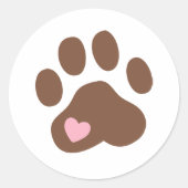 Afdrukken Paw Ronde Sticker (Voorkant)