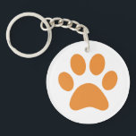 Afdrukken Paw Sleutelhanger<br><div class="desc">Fun Paw-afdrukontwerp voor dierenvrienden!</div>