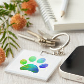 Afdrukken Paw Sleutelhanger (Voorkant Rechts)