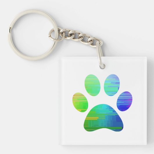 Afdrukken Paw Sleutelhanger (Voorkant)