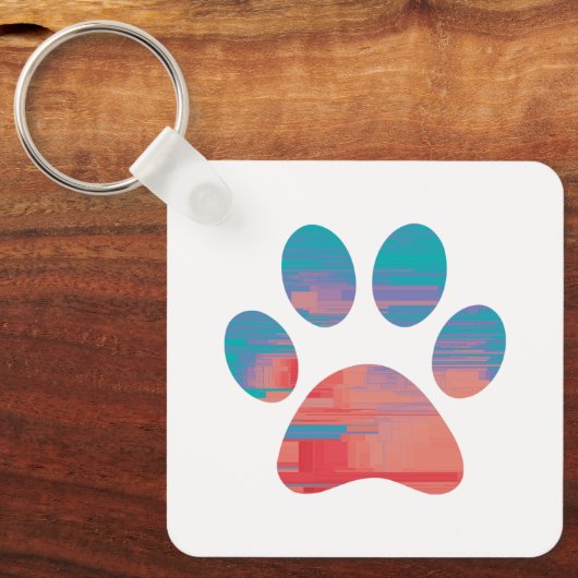 Afdrukken Paw Sleutelhanger (Voorkant)