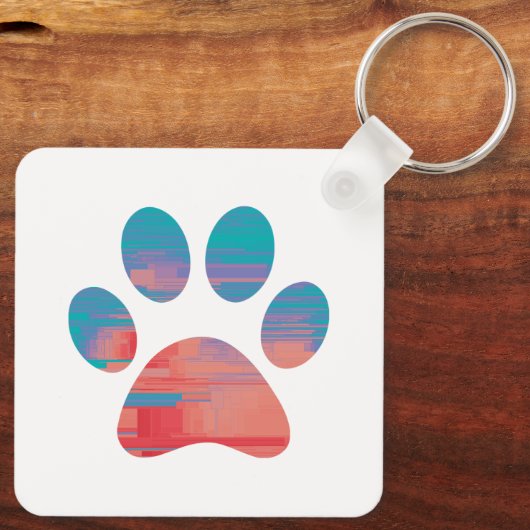 Afdrukken Paw Sleutelhanger (Achterkant)