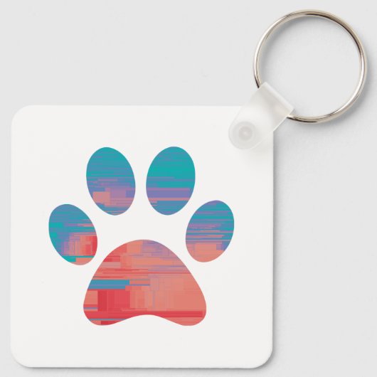 Afdrukken Paw Sleutelhanger (Achterkant)