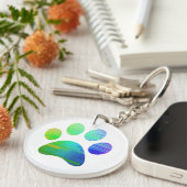 Afdrukken Paw Sleutelhanger (Voorkant Rechts)