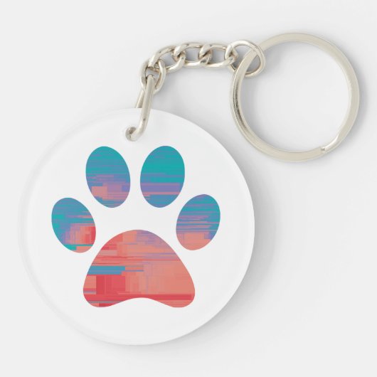 Afdrukken Paw Sleutelhanger (Achterkant)