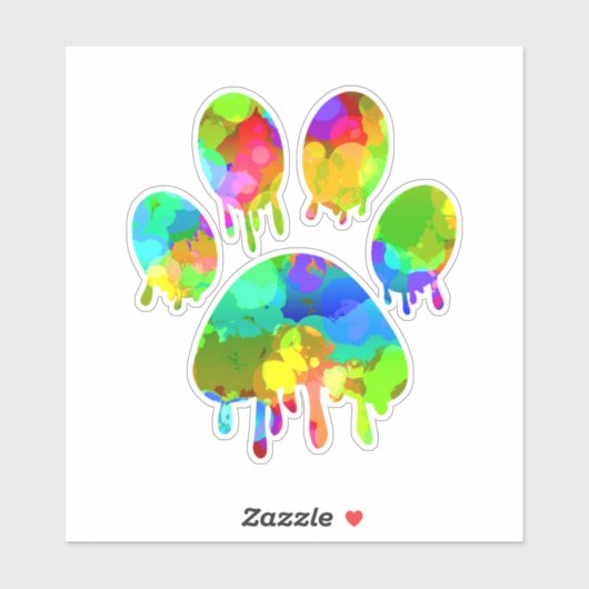 Afdrukken Paw Sticker (Vel)