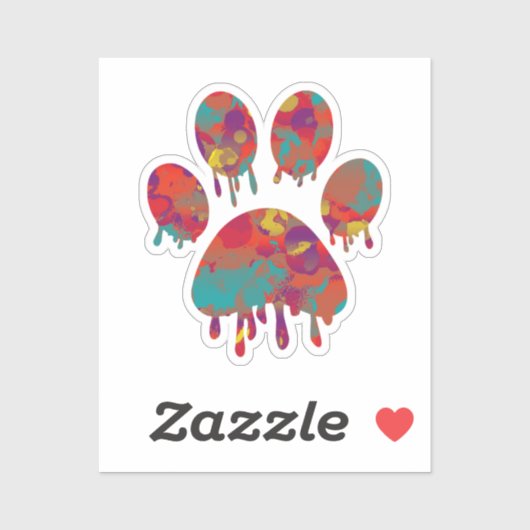 Afdrukken Paw Sticker (Vel)