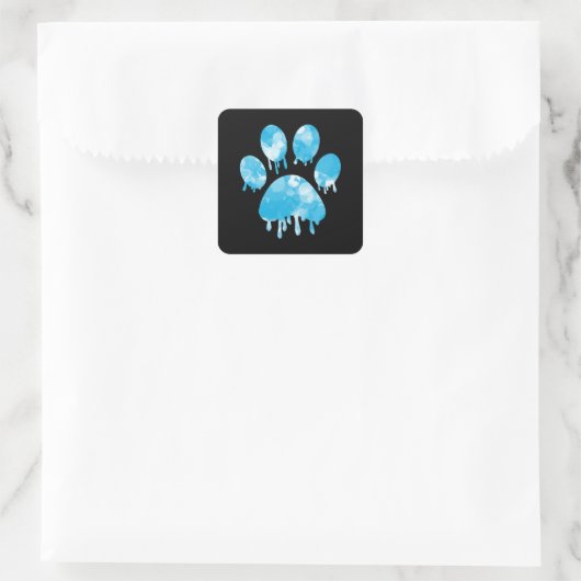 Afdrukken Paw Vierkante Sticker (Tas)
