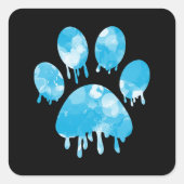 Afdrukken Paw Vierkante Sticker (Voorkant)