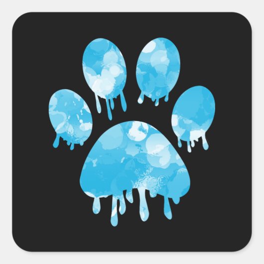 Afdrukken Paw Vierkante Sticker (Voorkant)