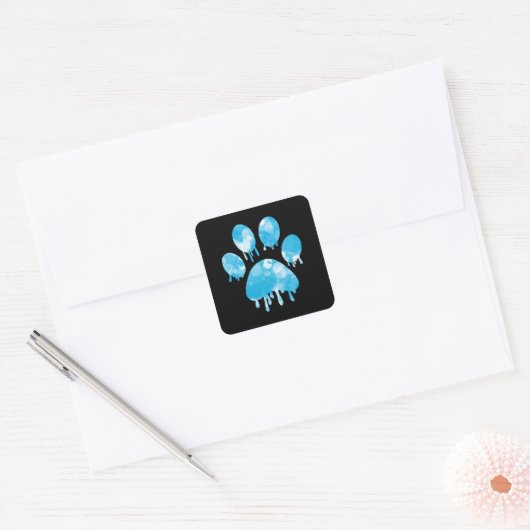 Afdrukken Paw Vierkante Sticker (Envelop)