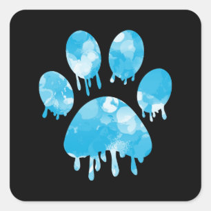 Afdrukken Paw Vierkante Sticker