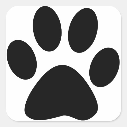 Afdrukken Paw Vierkante Sticker (Voorkant)
