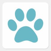 Afdrukken Paw Vierkante Sticker (Voorkant)